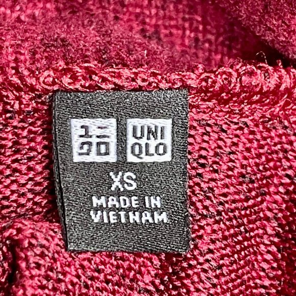 Uniqlo Sweater Dress Cranberry Knit Long Sleeve Turtleneck Midi Women's Size XS - Picture 5 of 15